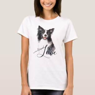 T-shirt Portrait de collie frontière Amour inconditionnel