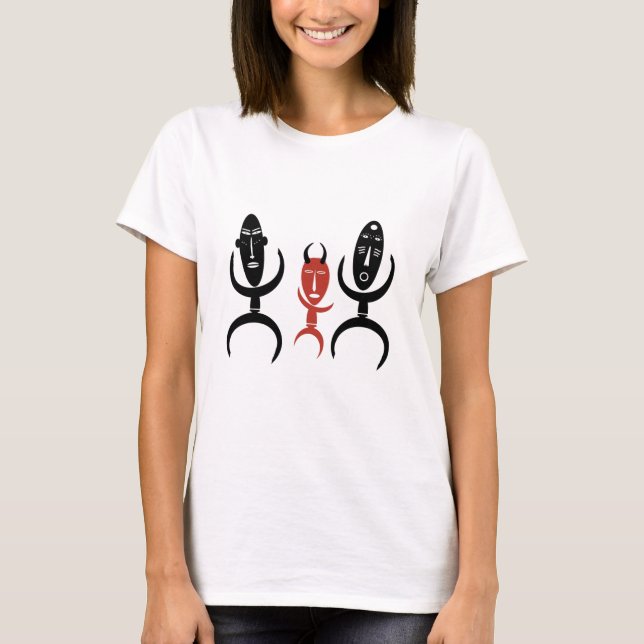 T-shirt portrait de danse tribale Abstraite africaine (Devant)