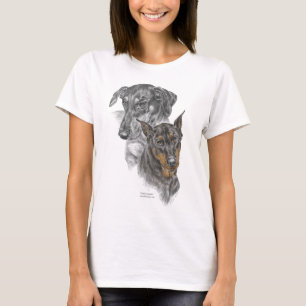 T-shirt Portrait de deux Dobermans