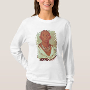 T-shirt Portrait de faucon noir, chef indien