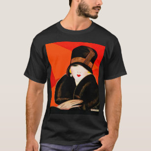 T-shirt Portrait de femme Art déco