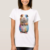 Portrait de femme au cochon d'Inde éclaboussé de c