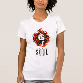 T-shirt Portrait de femme au feu âme ardente Force féminin