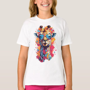 T-shirt Portrait de girafe de style graffiti-58567