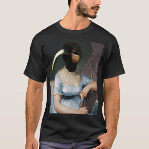 T-shirt Portrait de Jane Austen avec tête d'oiseau