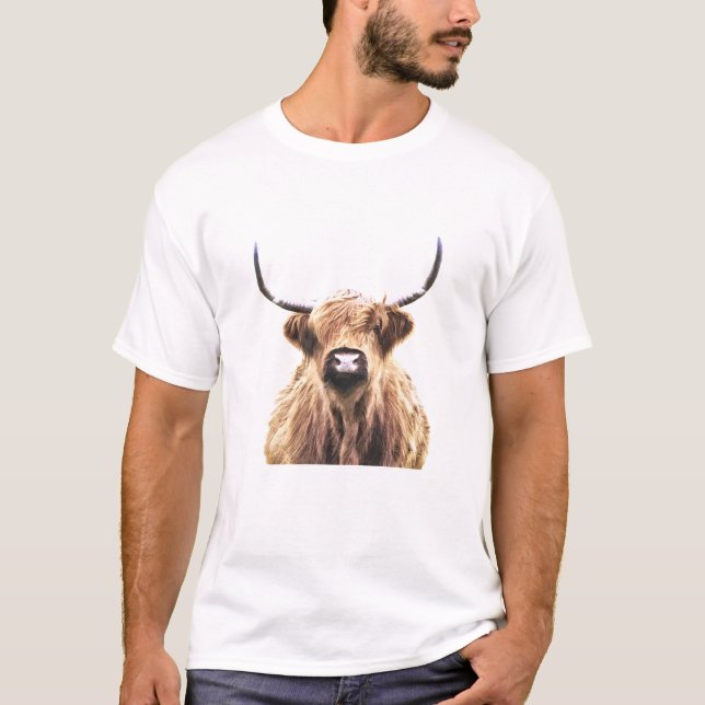 T-shirt Portrait de la vache des Highlands (Devant)