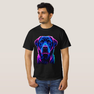 T-shirt Portrait de Labrador Retriever en couleur néon