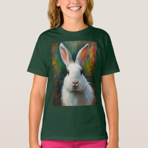 T-shirt Portrait de lapin artistique - Peinture à l'huile 