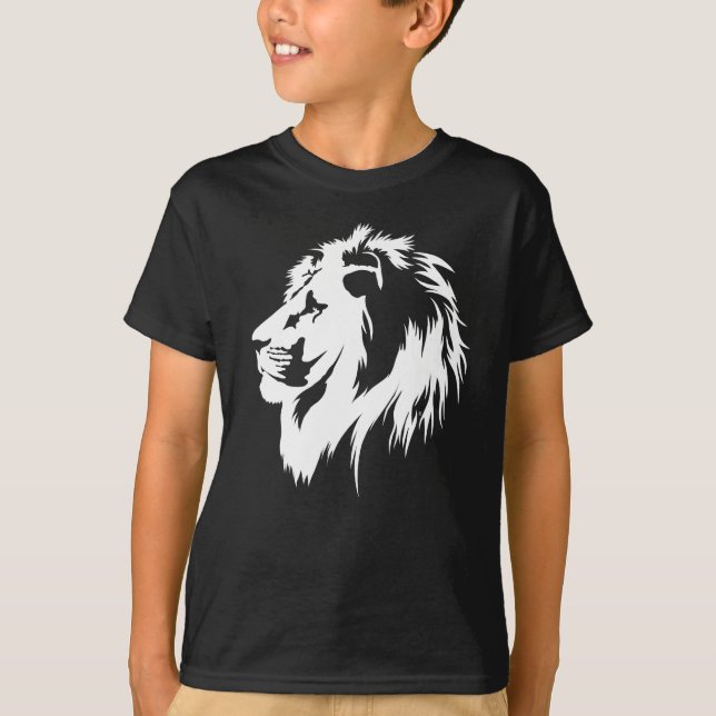 T-shirt Portrait de Lion (blanc) (Devant)