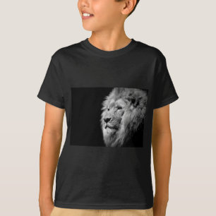 T-shirt Portrait de Lion noir blanc - Photographie d'anima