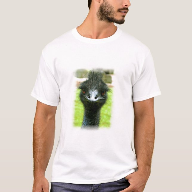 T-SHIRT PORTRAIT DE PHOTO D'OISEAU D'ÉMEU (Devant)