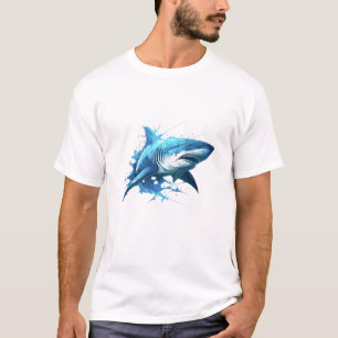 T-shirt Portrait de requin Peinture animale Faune Océan