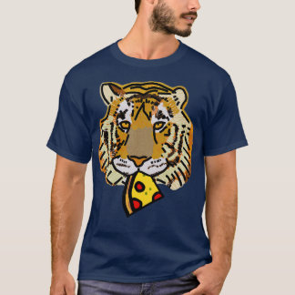 T-shirt Portrait de tigre avec Pepperoni Pizza Slice