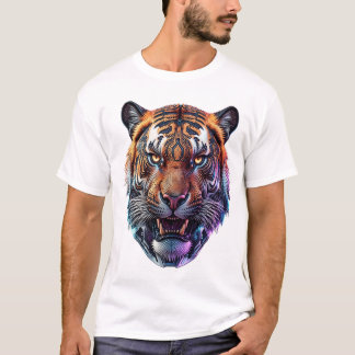 T-shirt Portrait de Tigre Bio-Mécanique Cybernétique