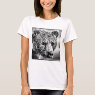 T-shirt Portrait d'ours grizzli