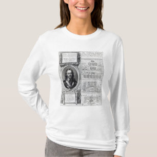 T-shirt Portrait du Roi Charles ' avec des diagrammes