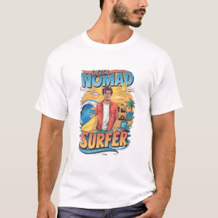 T-shirt Portrait d'un gars de Digital Nomad Surfer