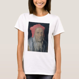 T-shirt Portrait d'un homme à poils dans un Casquette roug
