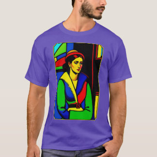 T-shirt portrait d'une femme attendant 1