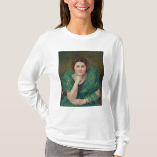 T-shirt Portrait d'une femme russe avec une écharpe verte