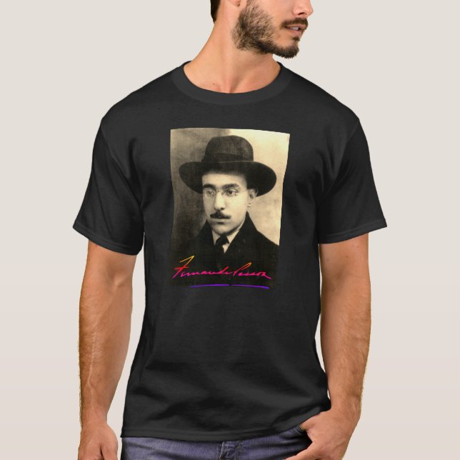 T-shirt Portrait et signature de Fernando Pessoa (Devant)