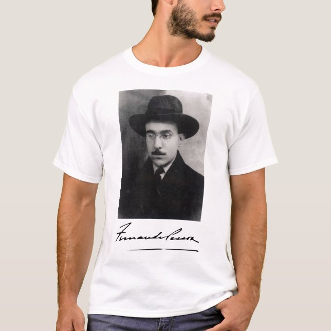 T-shirt Portrait et signature de Fernando Pessoa (Devant)