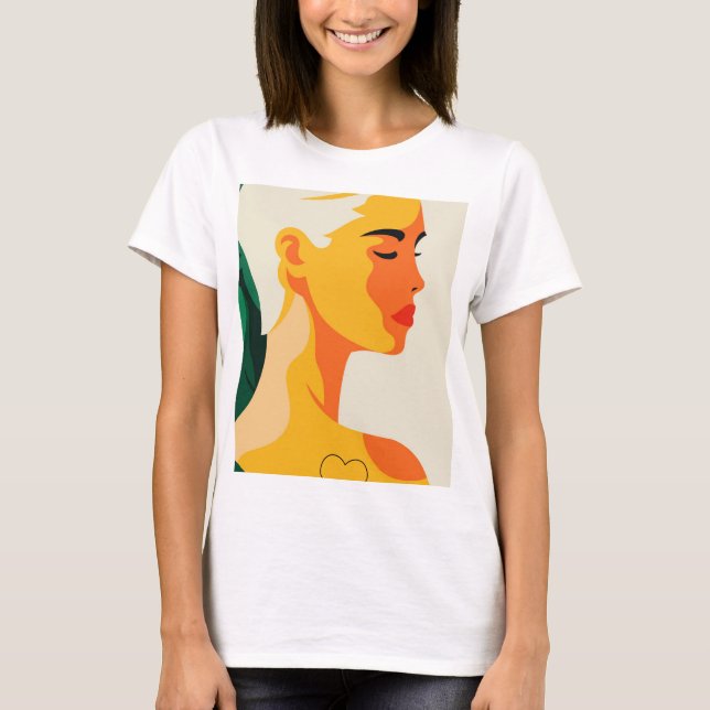T-shirt Portrait femme Abstrait moderne (Devant)