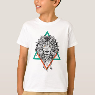 T-shirt Portrait géométrique aztèque de lion