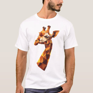 T-shirt Portrait géométrique de girafe low-poly