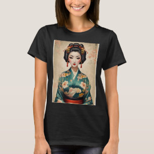 T-shirt Portrait japonais vintage Geisha