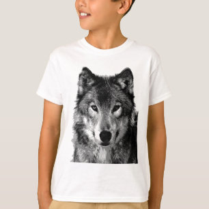 T-shirt Portrait noir et blanc Wolf