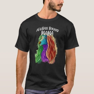 T-shirt Portrait Pop coloré Afghan Hound Dog Maman Maman