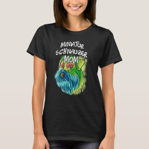 T-shirt Portrait Pop coloré Miniatur Schnauzer Chien Maman