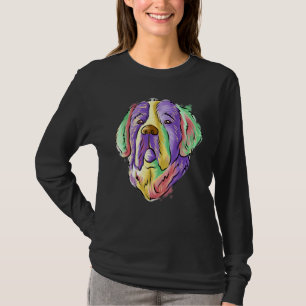 T-shirt Portrait Pop coloré Saint Bernard Chien Maman Mère