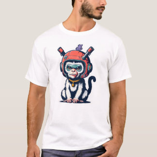T-shirt Portrait Rétro-Pop Silkscreen De Singe Dans Futuri