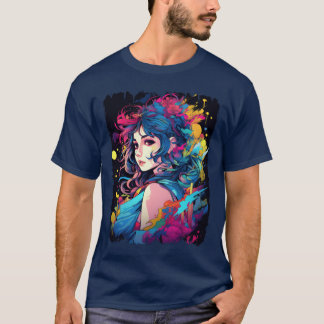T-shirt Portrait vibrant inspiré de l'anime drôle