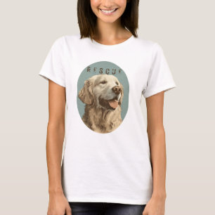 T-shirt Portrait Vintage de Chien de Sauvetage Golden Retr