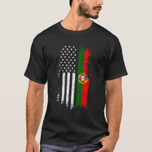 T-shirt Portugais Américain Flag Pride Portugal Usa Srt