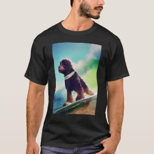 T-shirt Portugais Water Dog Cool Surf Board Wave Surf
