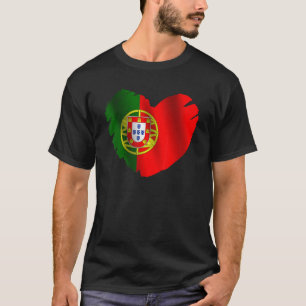 T-shirt Portugal Drapeau Sur La Forme Du Coeur Portugal Po