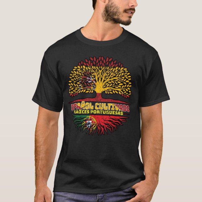 T-shirt Portugal Espagne Espagne Espagne Espagne Drapeau d (Devant)