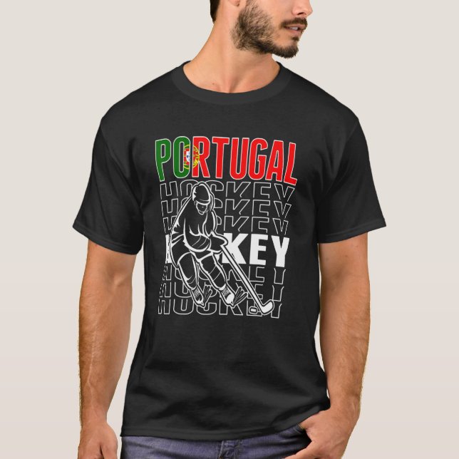 T-shirt Portugal Hockey sur glace Fans Portugais Hockey Te (Devant)