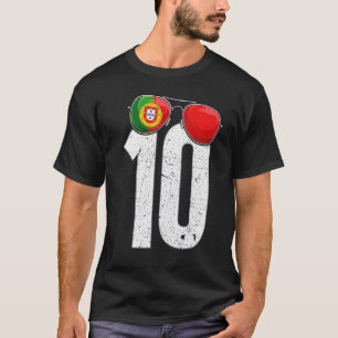T-shirt Portugal joueur de football Numéro 10 Portugais Dr