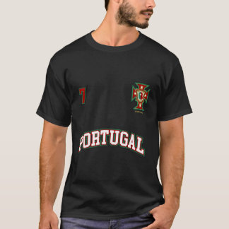 T-shirt Portugal Numéro 7 Soccer Team Sports Portugais Fl