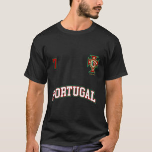 T-shirt Portugal Numéro 7 Soccer Team Sports Portugais Fl