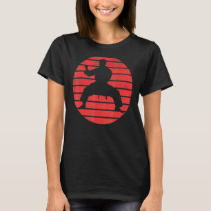 T-shirt Pose de karaté amusante classique en silhouette su