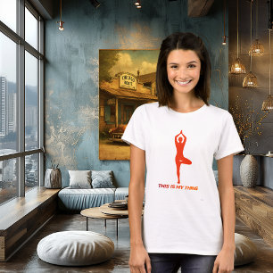 T-shirt Pose de l'arbre de yoga silhouette de style de vie