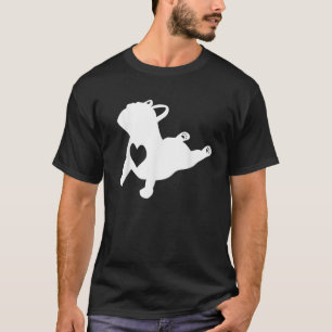 T-shirt Pose de Yoga Bulldog français au coeur de l'amour