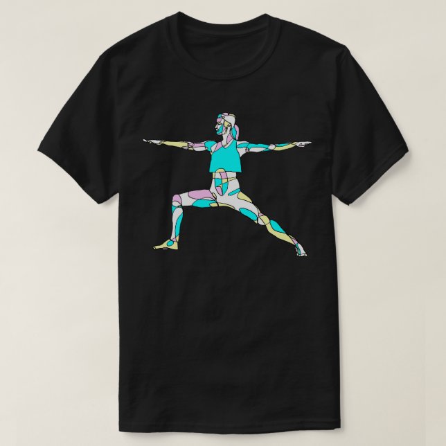 T-shirt Pose du guerrier de Yoga (Design devant)