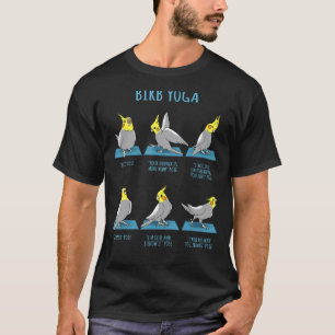 T-shirt Poses de yoga de cockatiel Memes de birb Doodle de